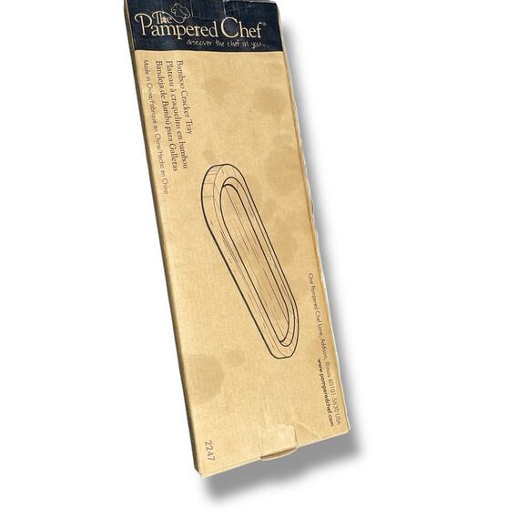 Pampered Chef Bamboo Cracker Snack Serving Party Tray Platter 2247 Wood 15 x 5" - Picture 3 of 10